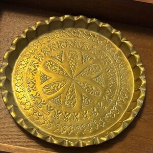 Elegant Gold Decorative etched Brass Tray